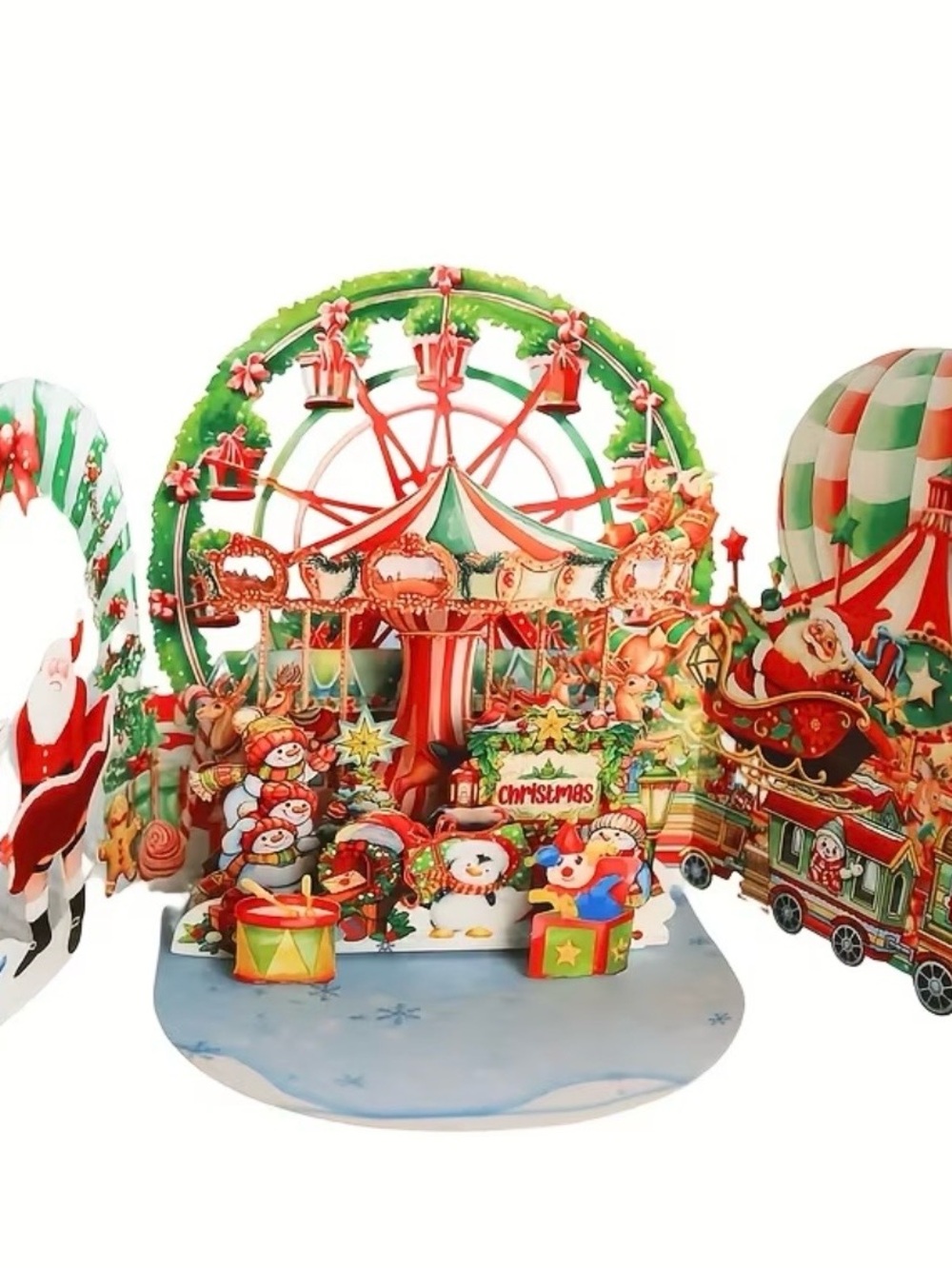 Festive Christmas Carousel Pop-Up Card - Picture 3 of 5